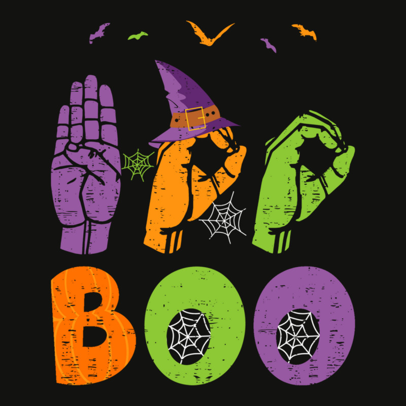 Boo Hands American Sign Language Pride Asl Halloween Long Sleeve T Shi Scorecard Crop Tee by cm-arts | Artistshot