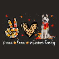 Peace Love Siberian Husky Leopard Fall Autumn Thanksgiving Ladies Fitted T-shirt | Artistshot