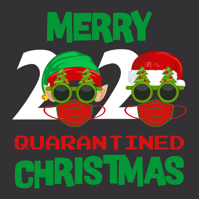 Merry Quarantine Christmas 2020 Masked Elf Santas Vintage Hoodie | Artistshot