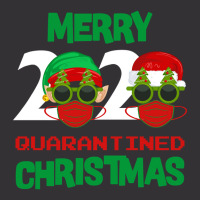 Merry Quarantine Christmas 2020 Masked Elf Santas Vintage Hoodie And Short Set | Artistshot