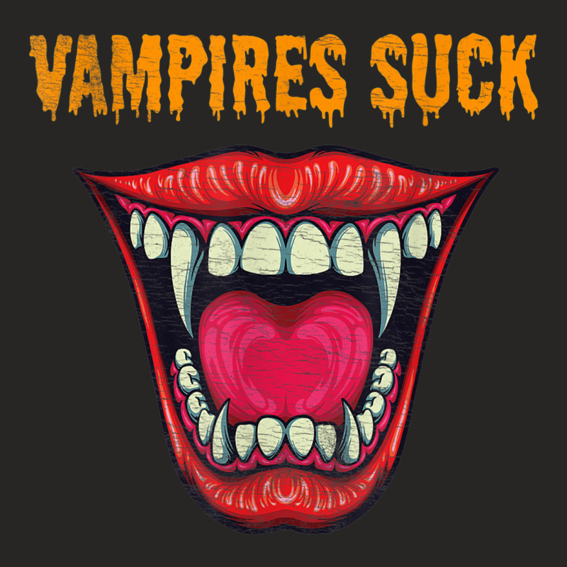 Vampires Suck Vampire Mouth Halloween Ladies Fitted T-Shirt by Fashonus | Artistshot