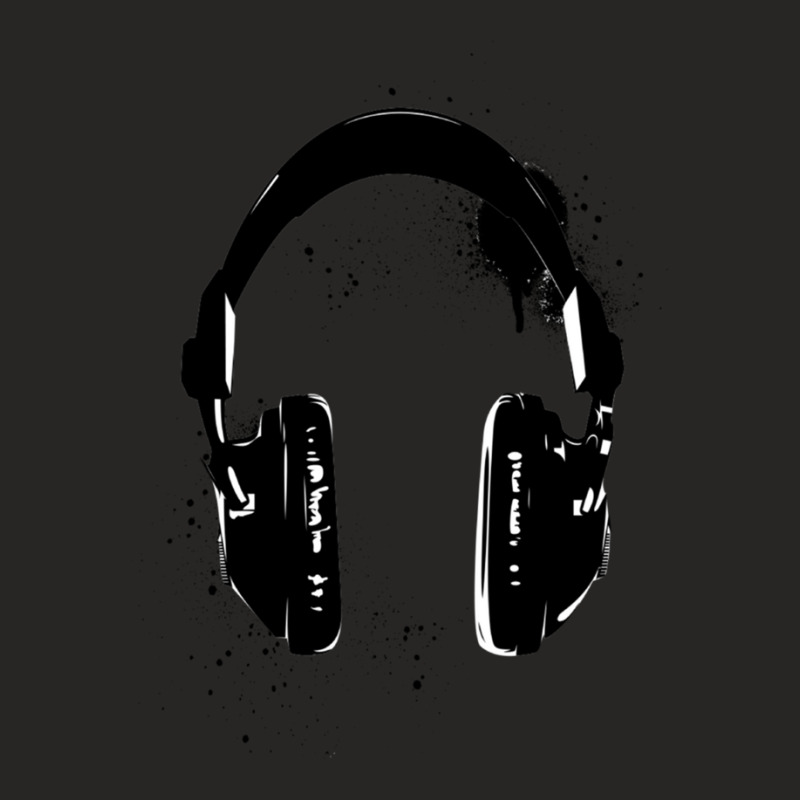 Stencil Headphones Graffiti 1 Ladies Fitted T-Shirt by DeniseRamsey | Artistshot