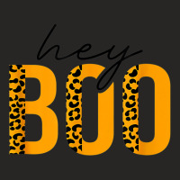 Hey Boo Funny Halloween Ghost Leopard Print Toddler Boy Girl Ladies Fitted T-shirt | Artistshot