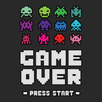 Game Over Press Start Arcade Player Retro Gamer Printed Hat | Artistshot