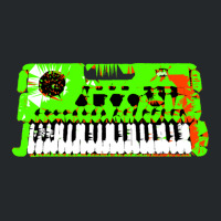 Retro Green Keyboard Synthesiser - Glitchy Mix Crewneck Sweatshirt | Artistshot