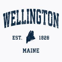 Wellington Maine Me Vintage Athletic Navy Sports Design T Shirt T-shirt | Artistshot