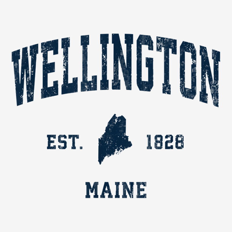 Wellington Maine Me Vintage Athletic Navy Sports Design T Shirt Adjustable Cap | Artistshot