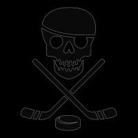 Cool Ice Pirate Hockey Products White On Black Sticker Pocket T-shirt | Artistshot