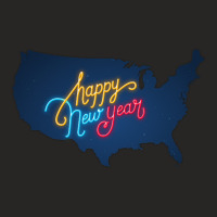 Usa Map, Colorful Text For Happy New Year, Neon Lights, United States Ladies Fitted T-shirt | Artistshot