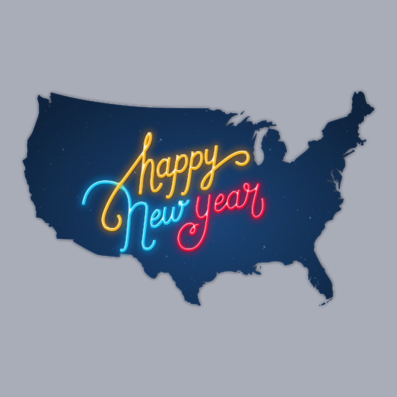 Usa Map, Colorful Text For Happy New Year, Neon Lights, United States Tank Dress by degreesgunner | Artistshot