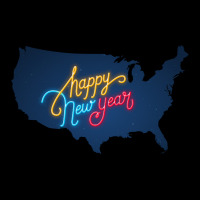 Usa Map, Colorful Text For Happy New Year, Neon Lights, United States Legging | Artistshot