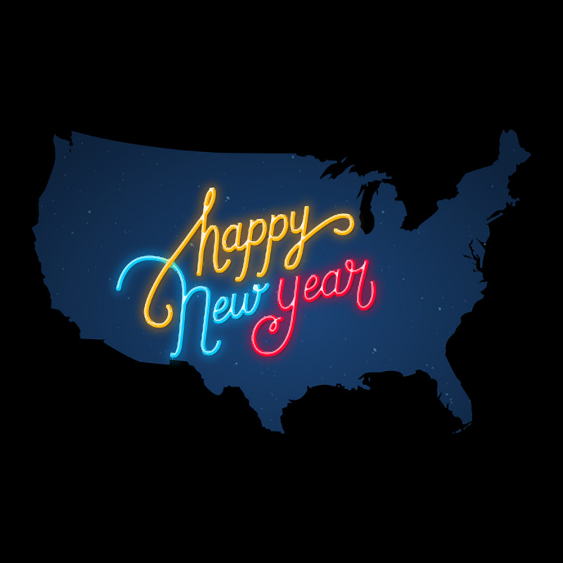 Usa Map, Colorful Text For Happy New Year, Neon Lights, United States Legging by degreesgunner | Artistshot