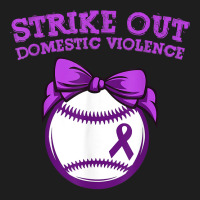 Strike Out Domestic Violence Awareness Baseball Tie Bow T Shirt Classic T-shirt | Artistshot