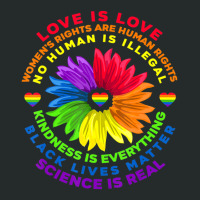 Flower Rainbow Human Black Lives Rights Science Lgbt Pride Women's Triblend Scoop T-shirt | Artistshot