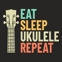 Eat Sleep Repeat T  Shirt Eat Sleep Ukulele Repeat Ukulele Headstock R Ladies Fitted T-shirt | Artistshot