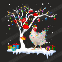 Chicken Cock Funny Chicken Christmas Tree Light Santa Hat Xmas 193 Hen Ladies Fitted T-shirt | Artistshot