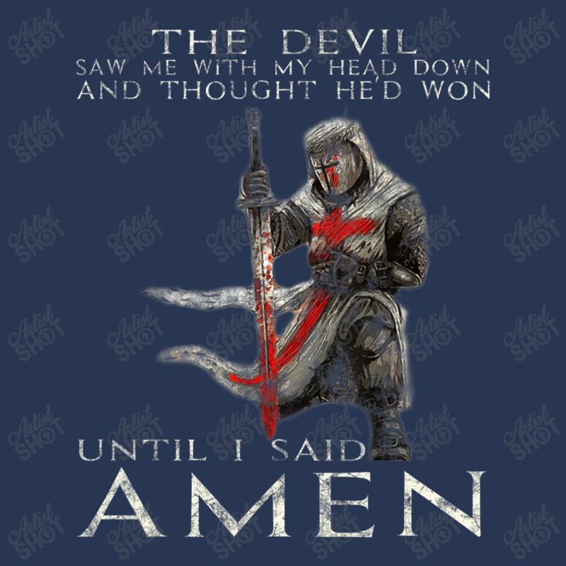 The Crusader The Devil Saw Me Knight Templar Men Denim Jacket | Artistshot