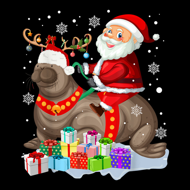 Sea Lion Xmas Matching Funny Santa Riding Sea Lion Christmas T Shirt Fleece Short by cm-arts | Artistshot