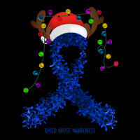 Child Abuse Fighter Child Abuse Awareness - Ribbon Santa Hat Christmas Long Sleeve Shirts | Artistshot