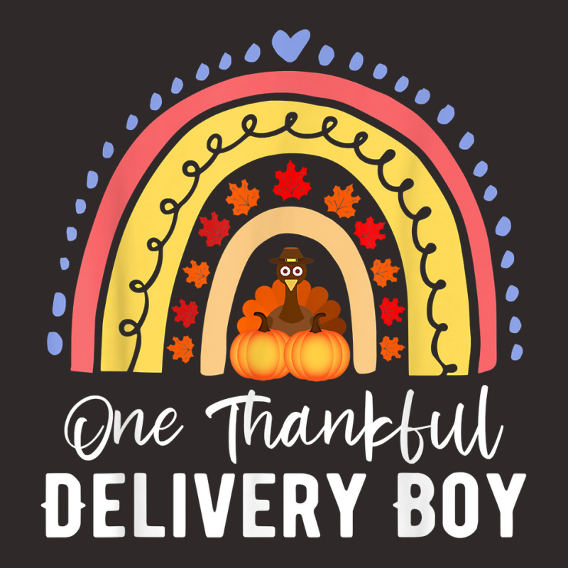 One Thankful Delivery Boy Thanksgiving Rainbow Autumn T Shirt Racerback Tank by cm-arts | Artistshot