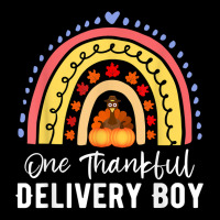 One Thankful Delivery Boy Thanksgiving Rainbow Autumn T Shirt Cropped Hoodie | Artistshot