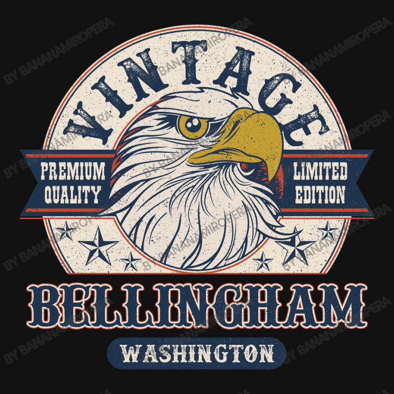 Retro Bald Eagle Bellingham Washington Vintage Limited Edition Portrait Canvas Print | Artistshot