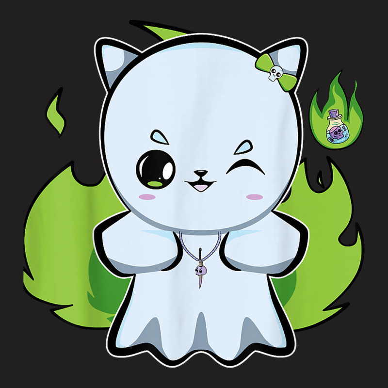 Pastel Goth Cat And Cute Ghost Meow Feline For Halloween T Shirt T-shirt | Artistshot