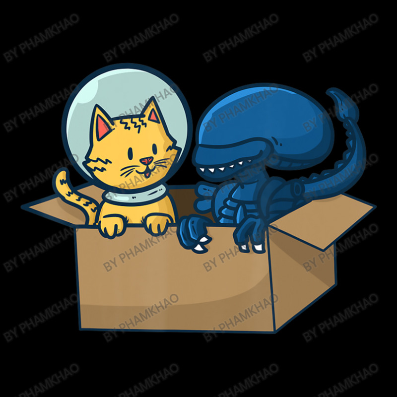 Kitten And Alien Cardboard Spaceship Pocket T-Shirt by phamkhao | Artistshot