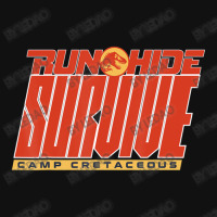 Camp Cretaceous Run Hide Survive Metal Print Square | Artistshot