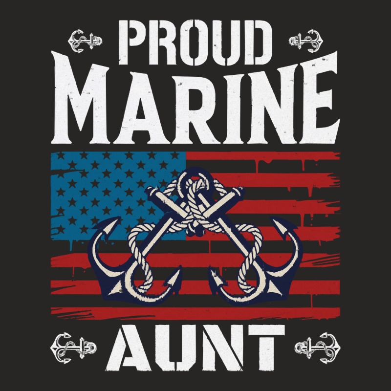 Marine Aunt Proud Marine Aunt United States Of America Military Ladies Fitted T-Shirt by huggingbrilliant | Artistshot