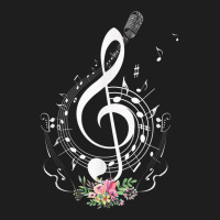 Cut Music Notes Clef Teachermusical Notes And Flowers Classic T-shirt | Artistshot