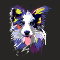 Artistic Border Collie. Funny Art Splash Border Collie Dog Ladies Fitted T-shirt | Artistshot