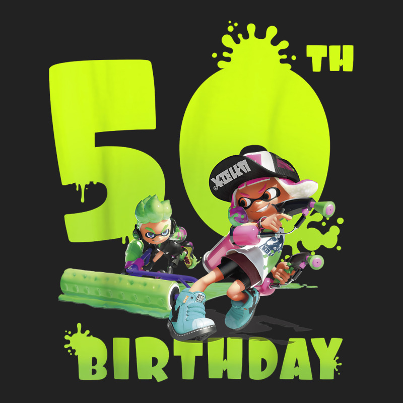 Splatoon Inkling 50th Birthday Green Splatter Portrait Backpack | Artistshot