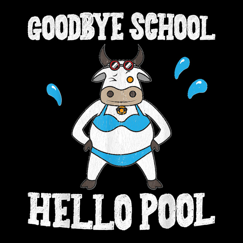 Goodbye School Hello Pool Last Day Of School Cow Men's Long Sleeve Pajama Set | Artistshot