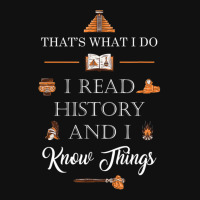 I Read History And Know Things Cute Book Lovers Metal Print Horizontal | Artistshot