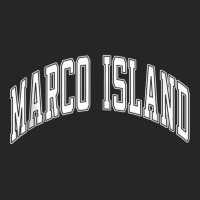 Marco Island Florida Fl Varsity Style White Text Tank Top Ladies Fitted T-shirt | Artistshot