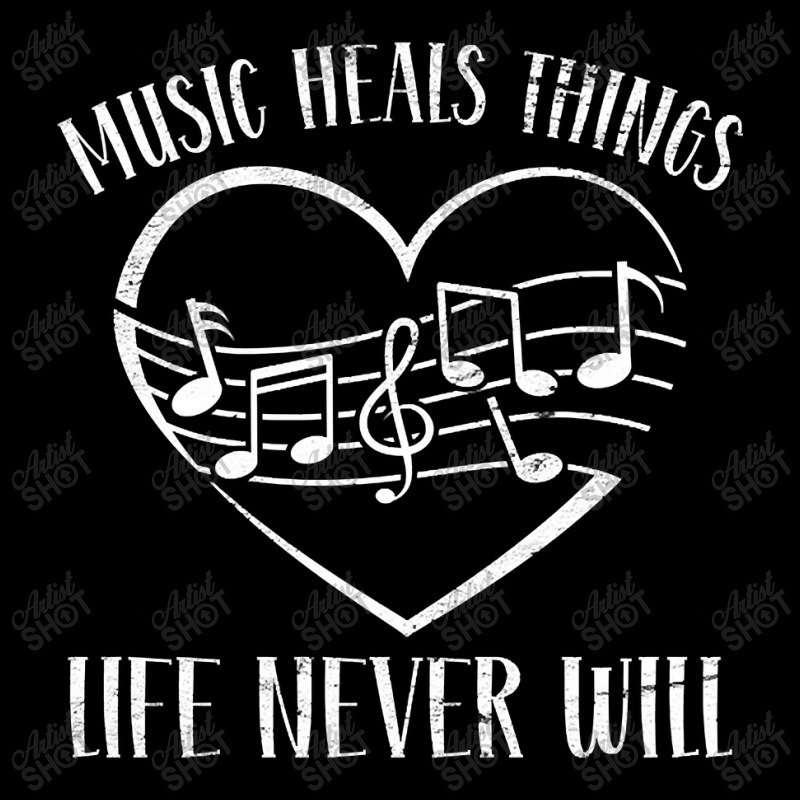 Music Heals Things Life Never Will Heart Musical Notes Men's 3/4 Sleeve Pajama Set by macklinsampson | Artistshot