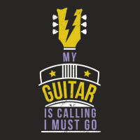 My Guitar Is Calling I Must Go   Headstock Of A Guitar Ladies Fitted T-shirt | Artistshot