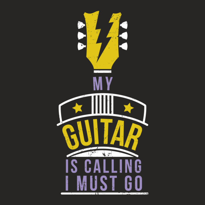 My Guitar Is Calling I Must Go   Headstock Of A Guitar Ladies Fitted T-Shirt by KristieDavis | Artistshot