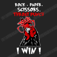 Chicken Cock Rock Paper Scissors Throat Punch I Win Chicken Funny 61 H 3/4 Sleeve Shirt | Artistshot