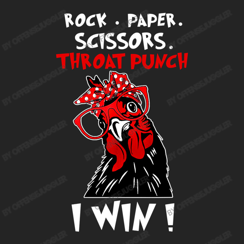 Chicken Cock Rock Paper Scissors Throat Punch I Win Chicken Funny 61 H 3/4 Sleeve Shirt | Artistshot