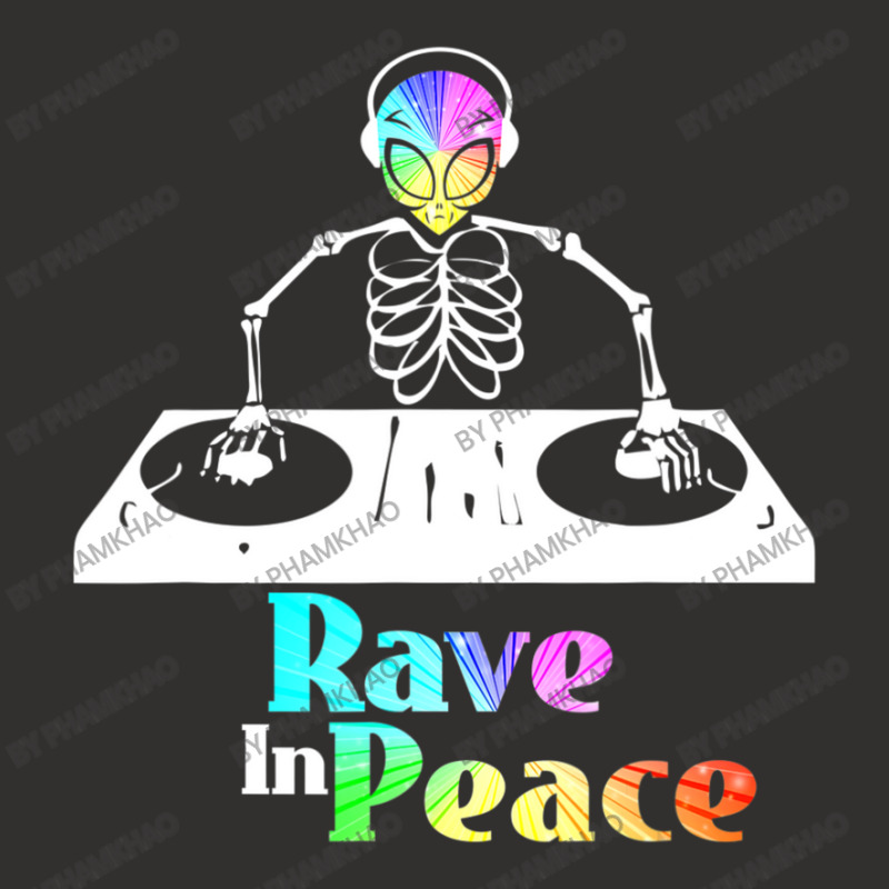 Rave In Peace Alien And Skeleton Trippy Rave Champion Hoodie by phamkhao | Artistshot