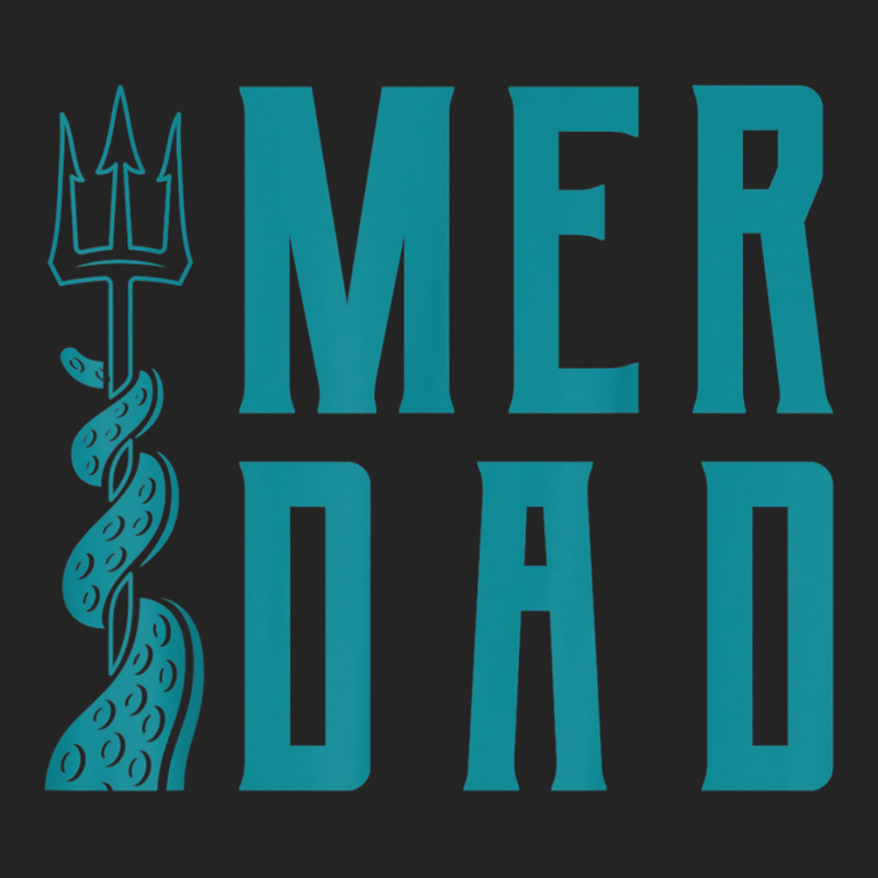 Mens Merdad Trident Mermaid Dad 3/4 Sleeve Shirt | Artistshot