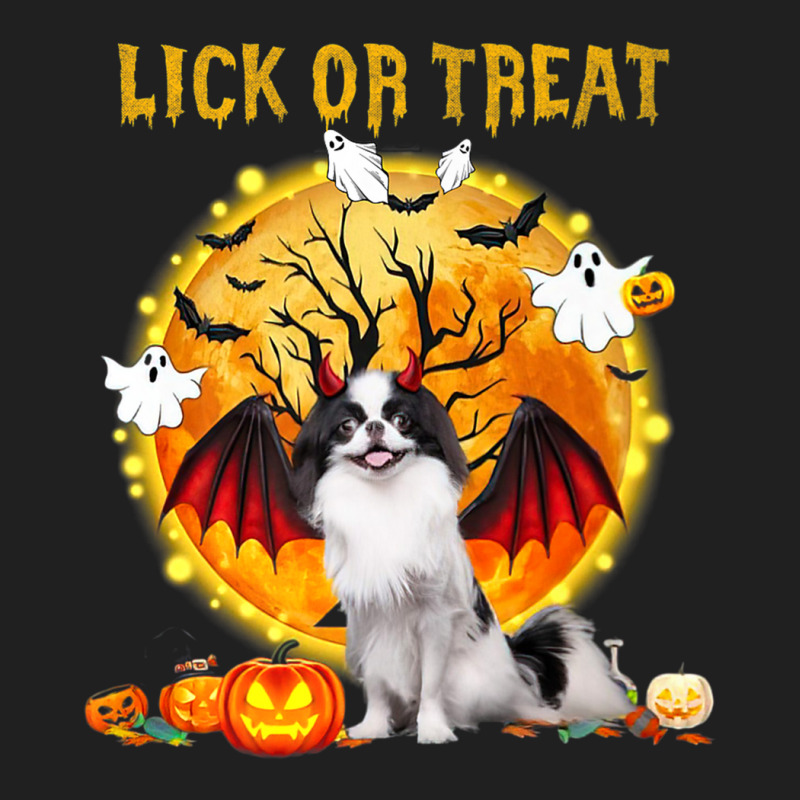 Scary Japanese Chin Dog Witch Hat Halloween Lick Or Treat Premium T Sh Ladies Polo Shirt by cm-arts | Artistshot