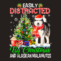 Easily Distracted By Christmas & Alaskan Malamutes Santa T Shirt Tank Top | Artistshot