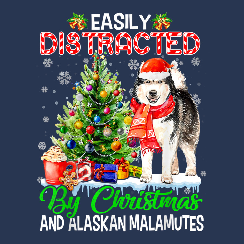 Easily Distracted By Christmas & Alaskan Malamutes Santa T Shirt Men Denim Jacket | Artistshot