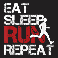 Eat Sleep Run Repeat Track Field Running T-shirt | Artistshot