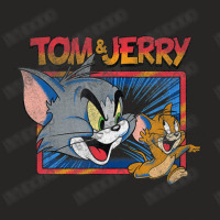 Tom And Jerry Color Burst Big Face Poster Ladies Fitted T-shirt | Artistshot