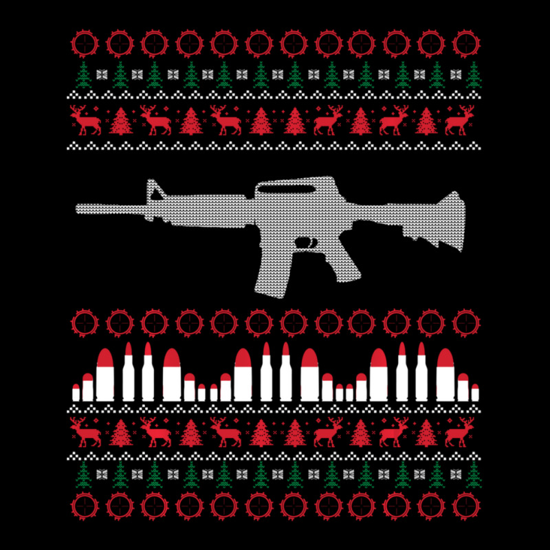 Ar-15 Machine Gun Ugly Christmas Sweater Men's Long Sleeve Pajama Set | Artistshot