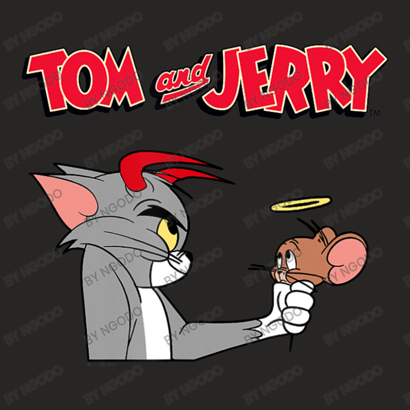 Tom And Jerry Devil And Angel Humor Poster Ladies Fitted T-Shirt by ngodo | Artistshot